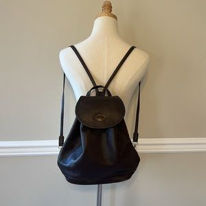 Longchamp brown leather backpack